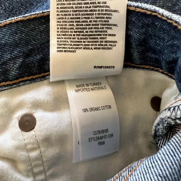 AGOLDE Low Slung Easy Straight Jeans Size 29 Control Wash Cuffed Denim - Picture 6 of 10